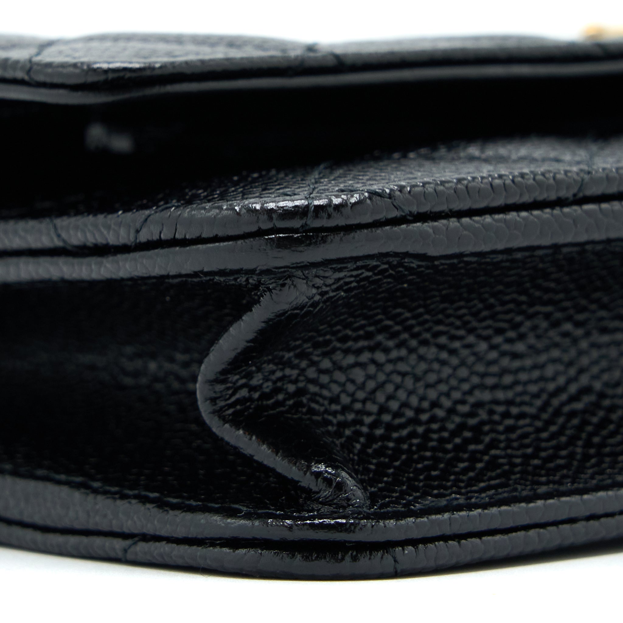 Chanel Letter Top Handle Wallet On Chain Caviar Black