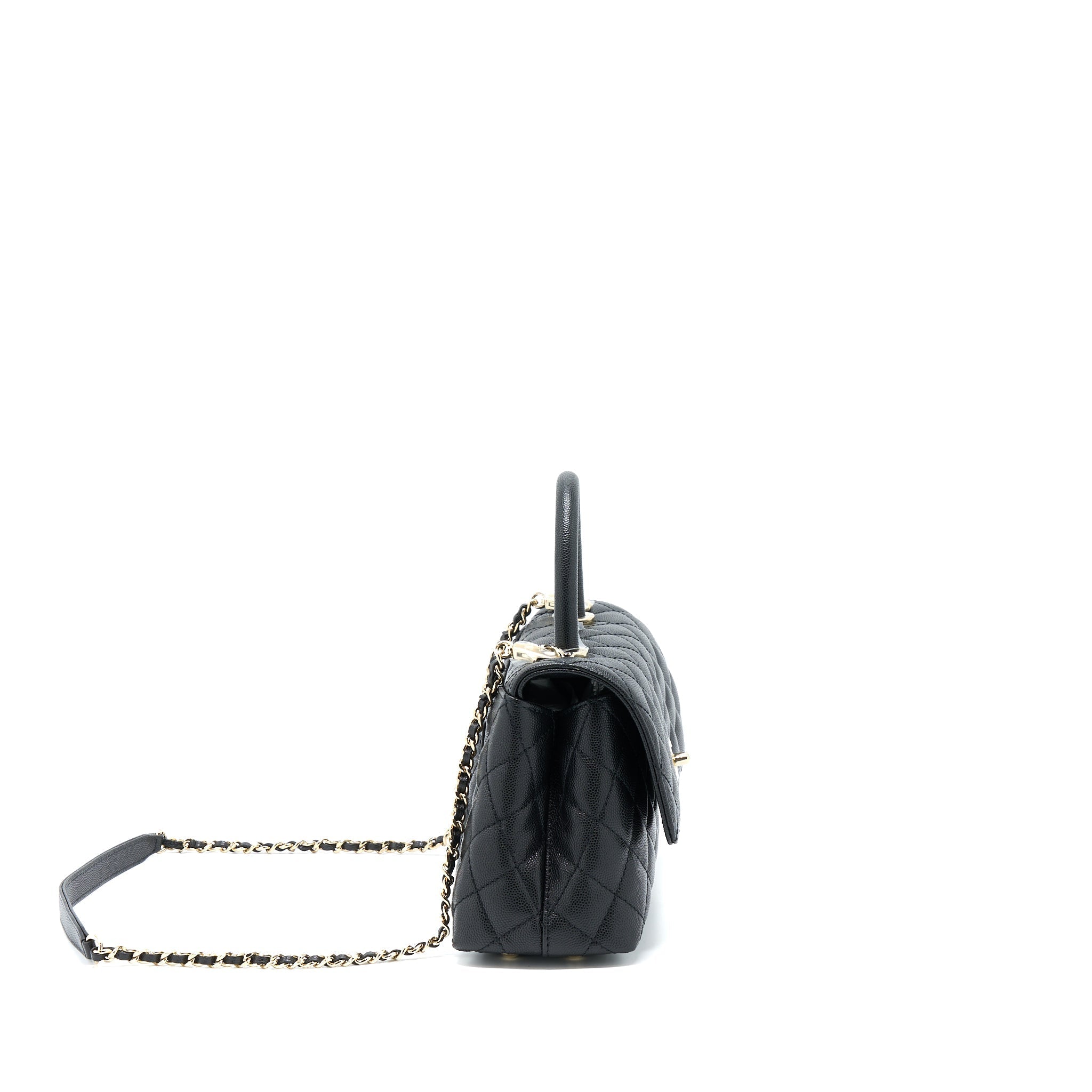 Chanel Small Coco Handle Caviar Black L