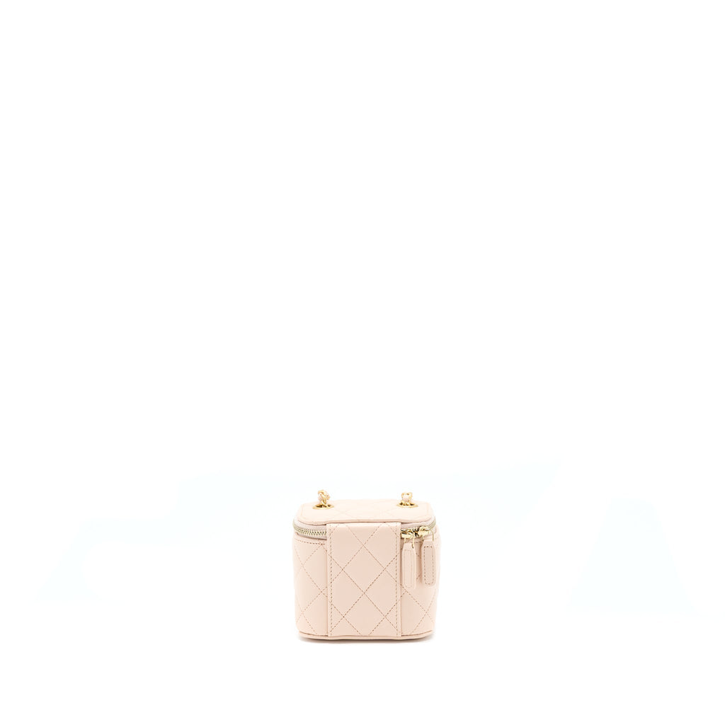 Chanel Pearl Crush Mini Vanity With Chain Lambskin Light Pink