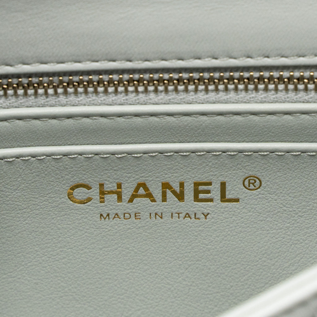 Chanel Pearl Crush Mini Rectangular Lambskin Light Grey Brushed  (Microchip)