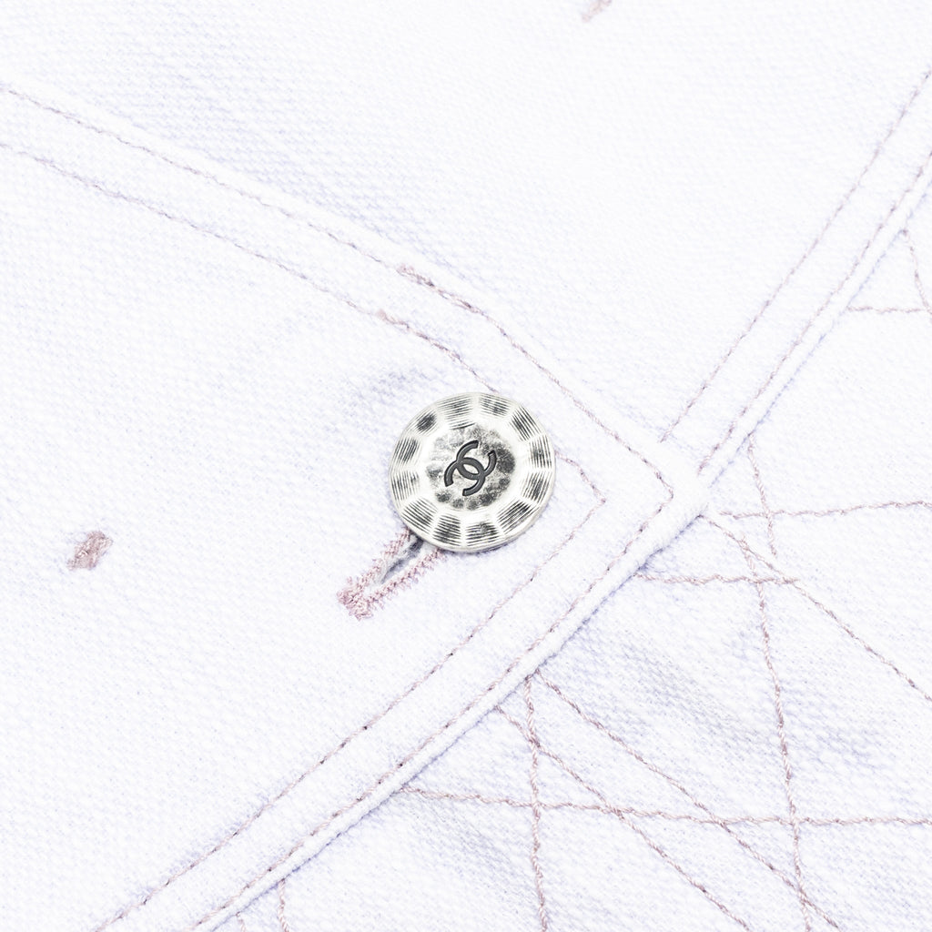 Chanel Size 34 20C Denim Jeans Cotton/Polyester Lavender