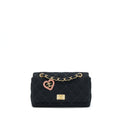 Chanel Vintage Shoulder Bag fabric Black  With An Extra Bag Charm