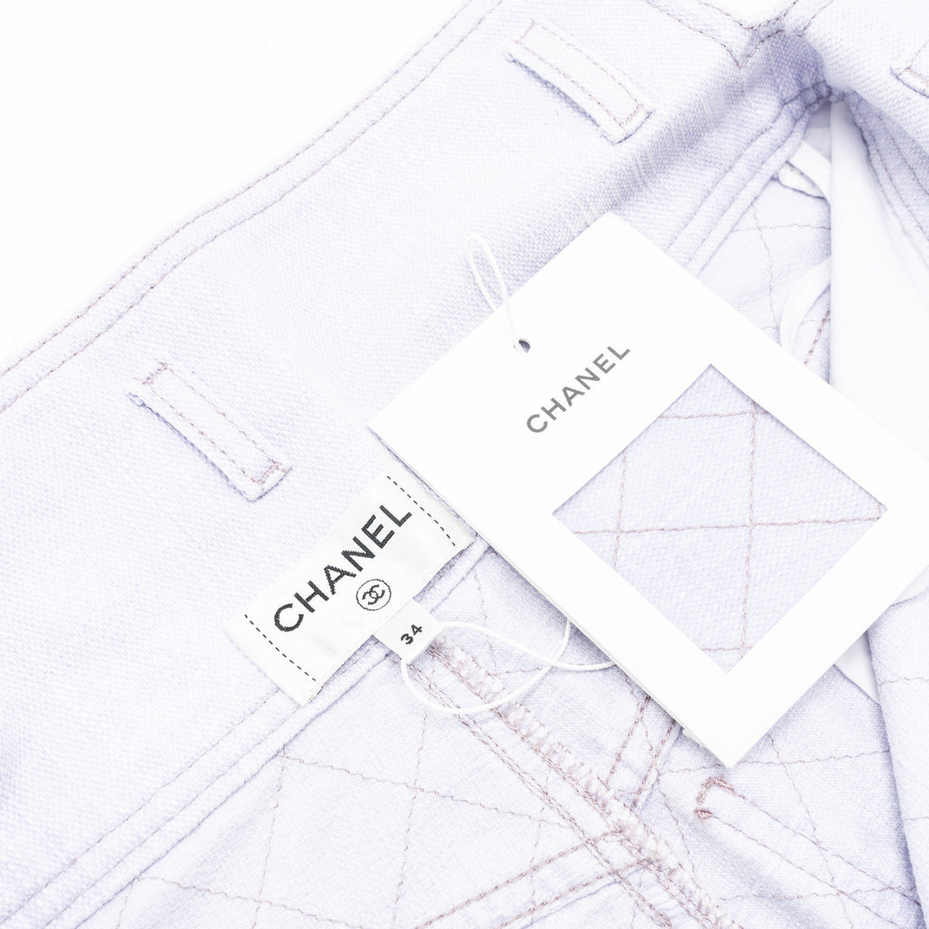 Chanel Size 34 20C Denim Jeans Cotton/Polyester Lavender