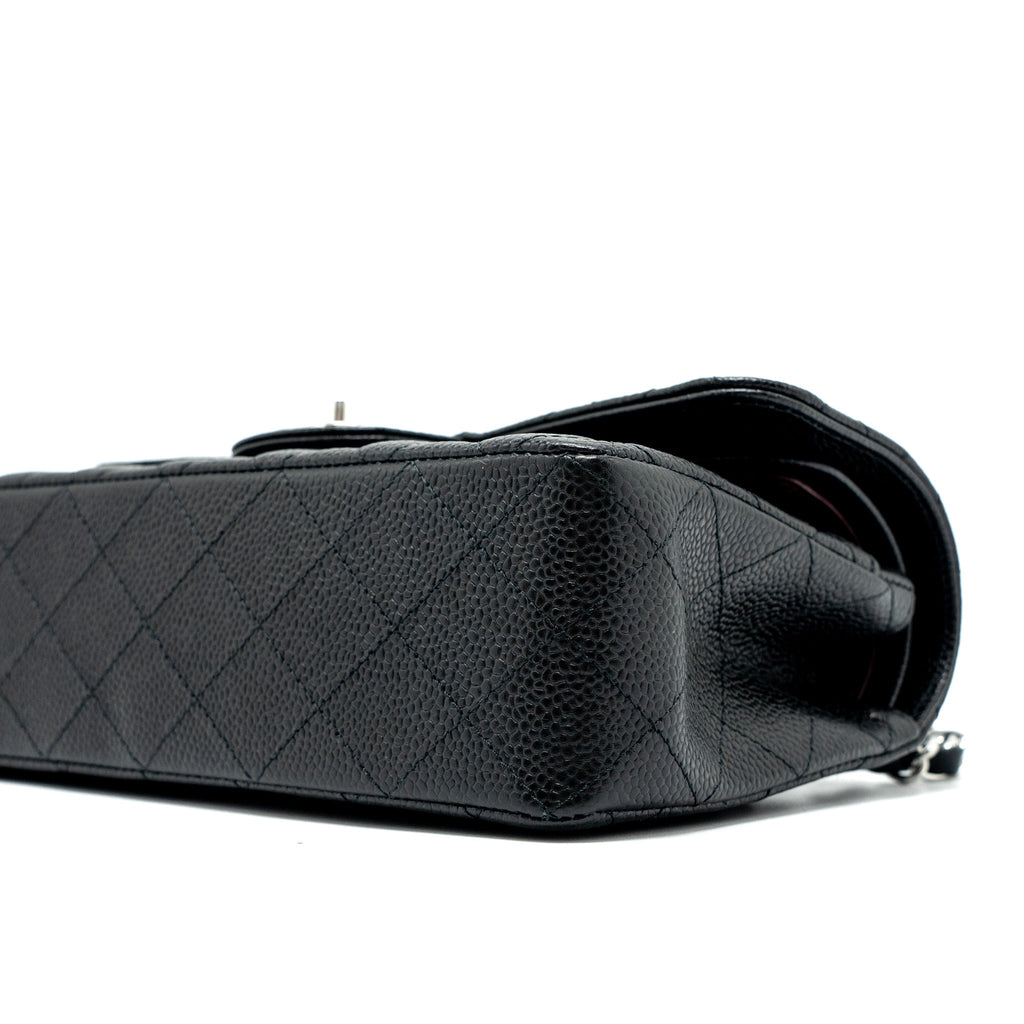 Chanel Small Classic Double Flap Bag Caviar Black  (Microchip)