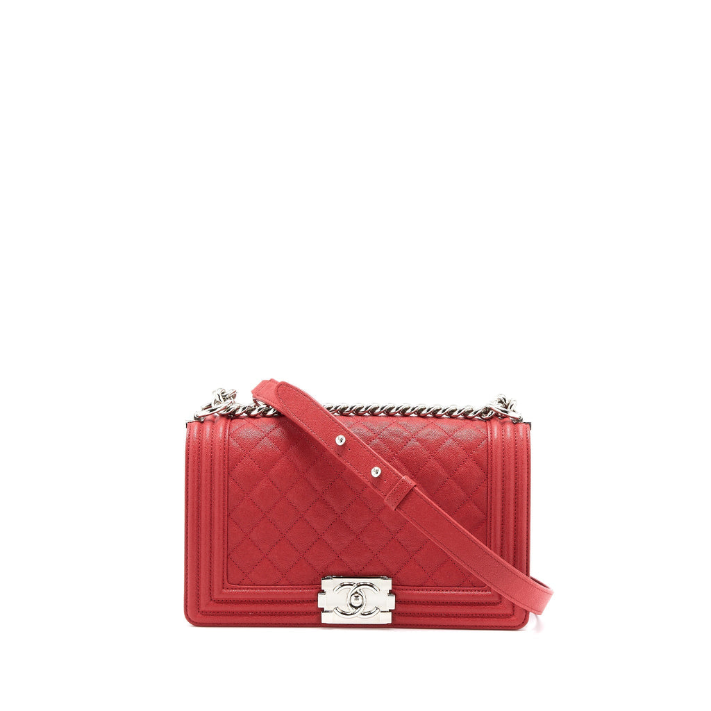 Chanel Medium Boy Bag Caviar Red