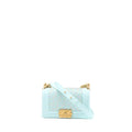 Chanel Small Boy Bag Chevron Calfskin Light Blue/Multicolour Brushed
