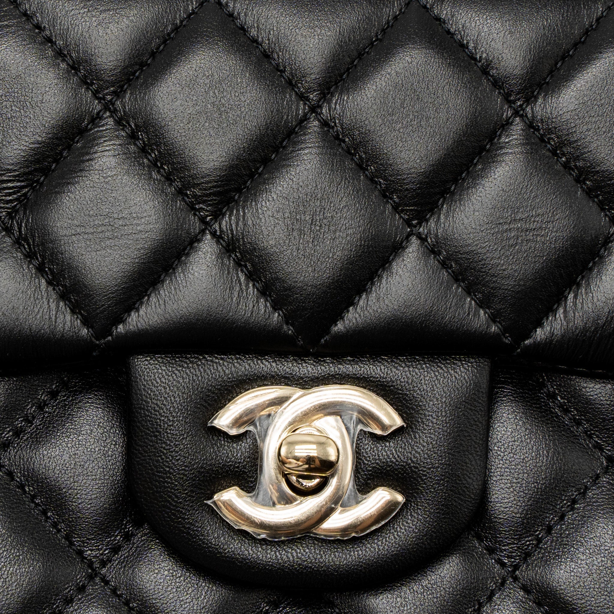 Chanel Mini Rectangular Flap Bag Lambskin Black L (Microchip)