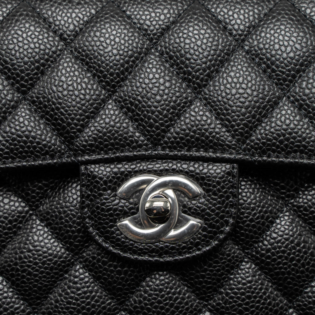 Chanel Small Classic Double Flap Bag Caviar Black  (Microchip)