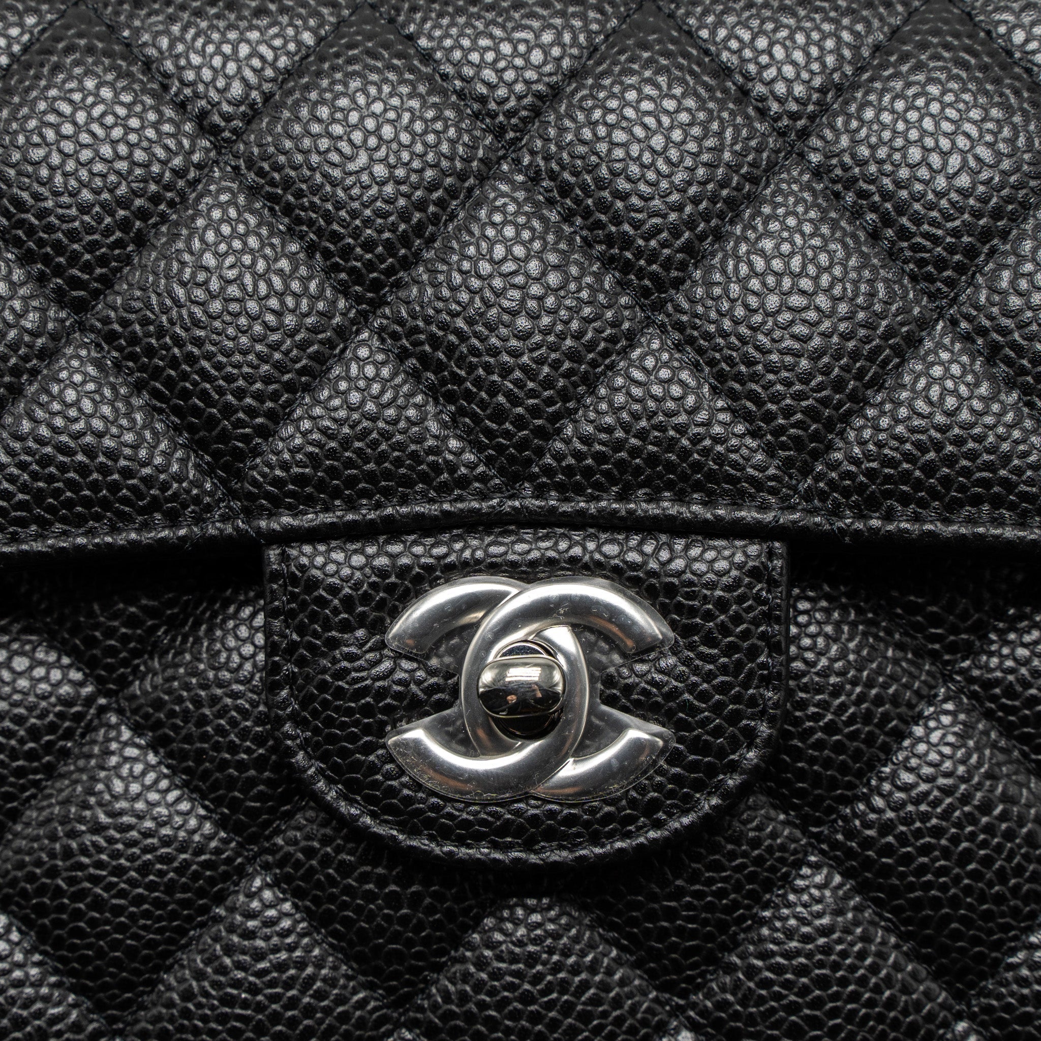 Chanel Small Classic Double Flap Bag Caviar Black  (Microchip)