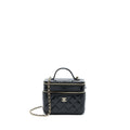 Chanel Vanity Case Glazed Lambskin Black L