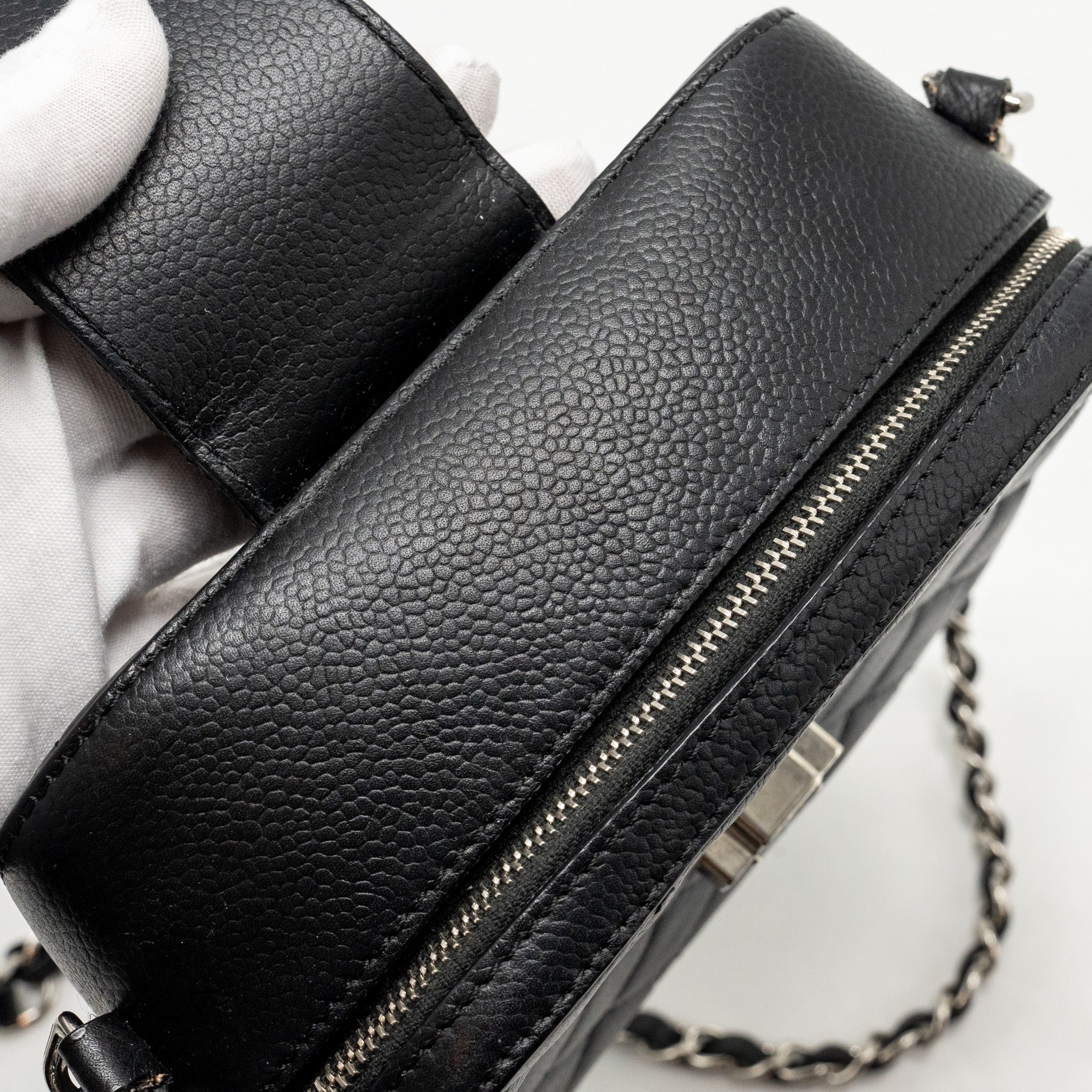Chanel Quilted Mini Vanity Bag Caviar Black