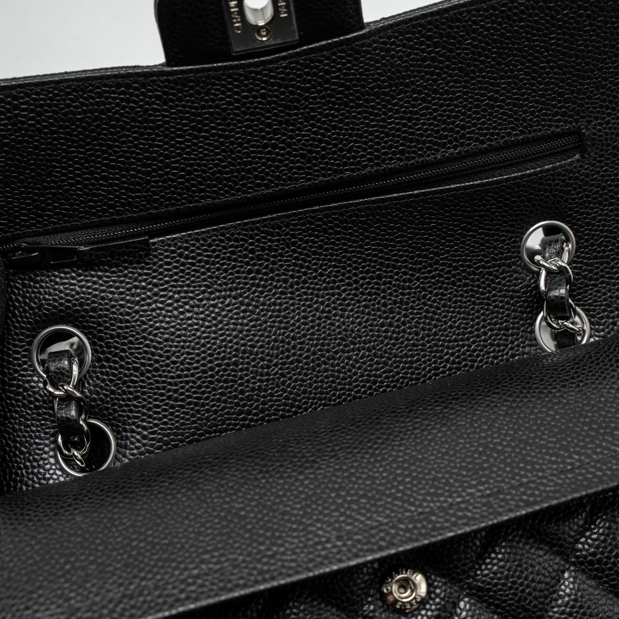 Chanel Small Classic Double Flap Bag Caviar Black  (Microchip)