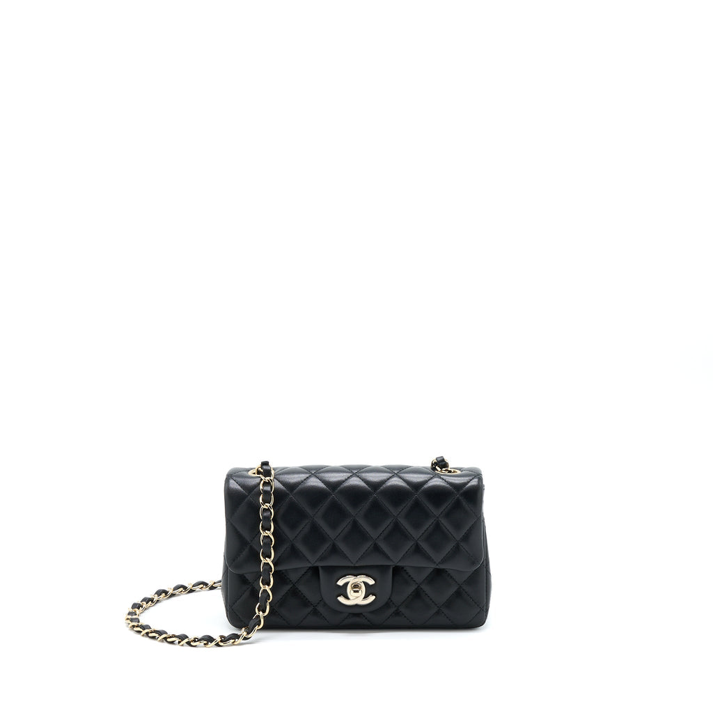 Chanel Mini Rectangular Flap Bag Lambskin Black L