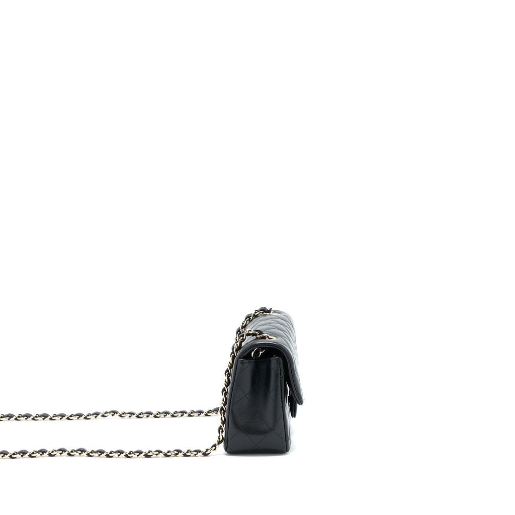 Chanel Mini Rectangular Flap Bag Lambskin Black L