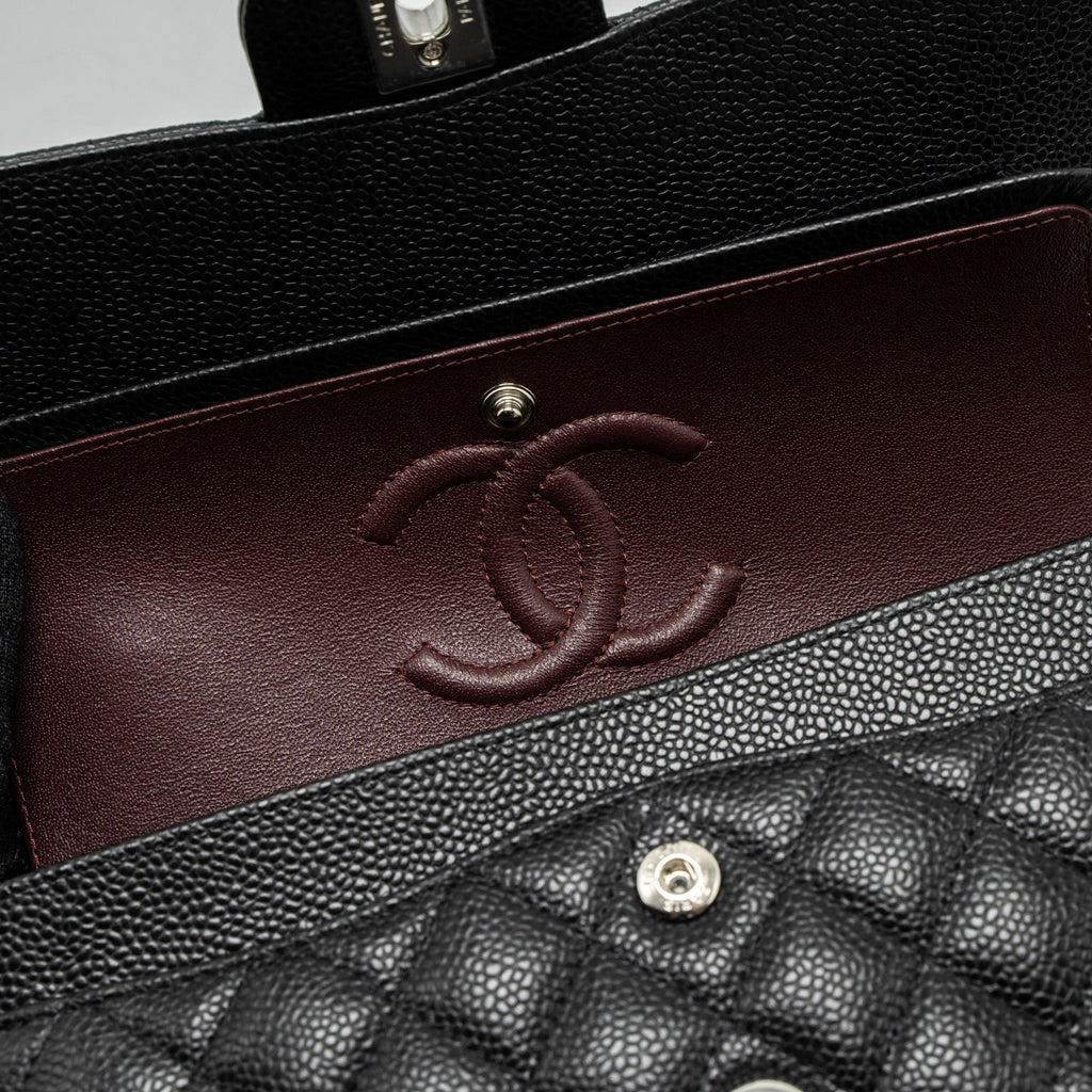 Chanel Small Classic Double Flap Bag Caviar Black  (Microchip)