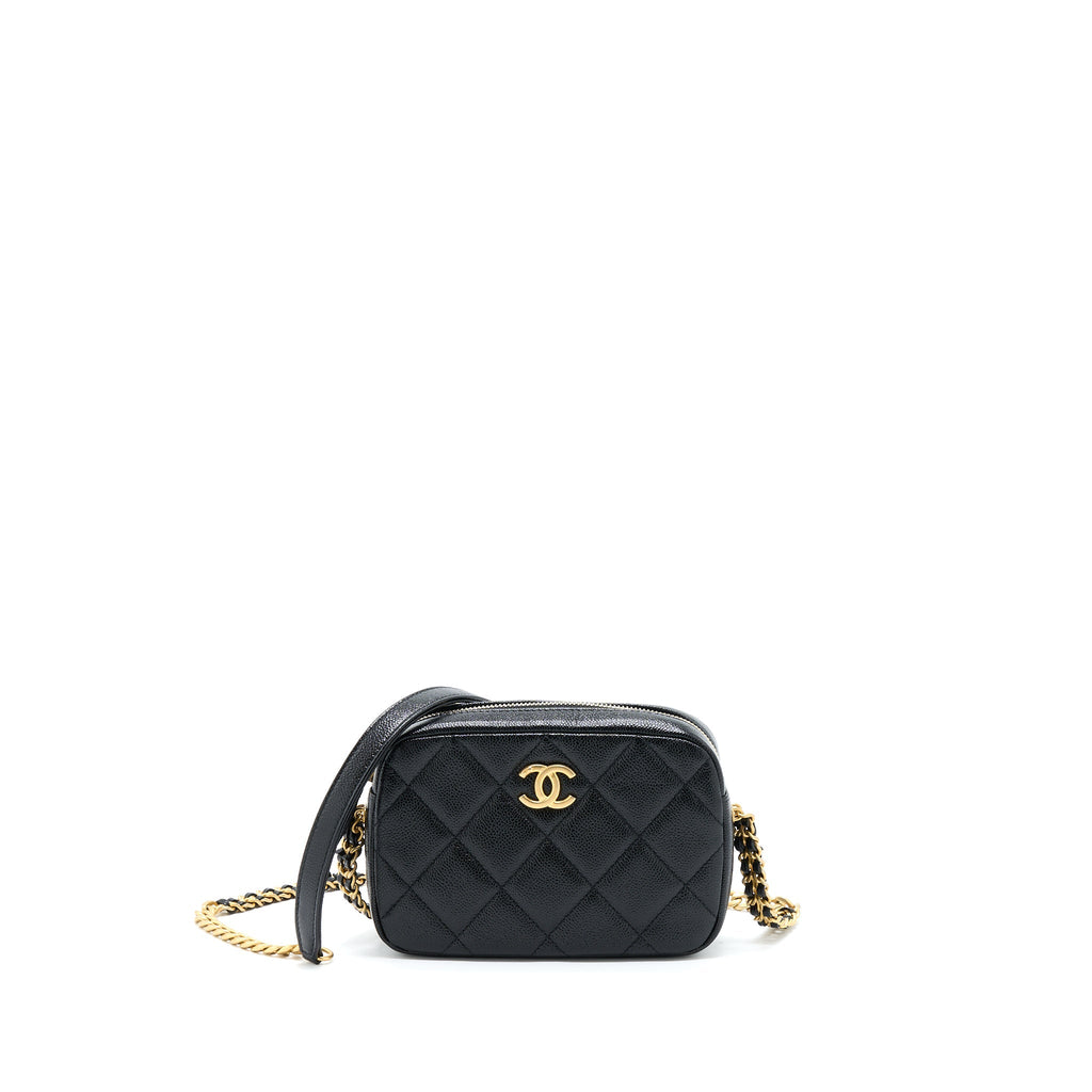 Chanel 22P Camera Crossbody Bag Caviar Black