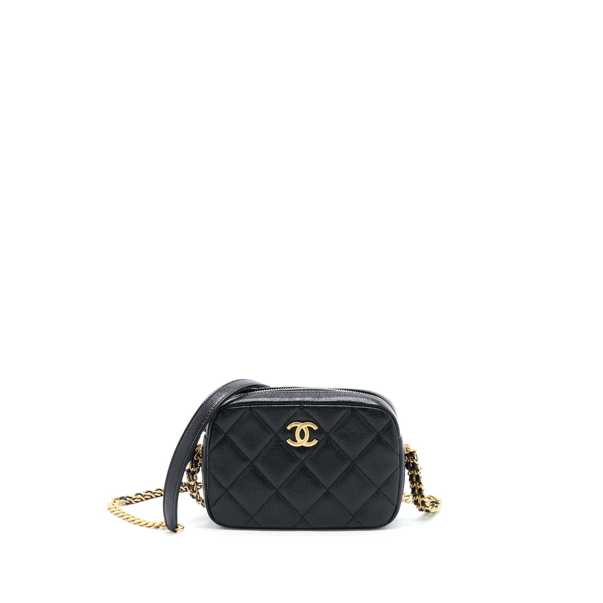 Chanel 22P Camera Crossbody Bag Caviar Black