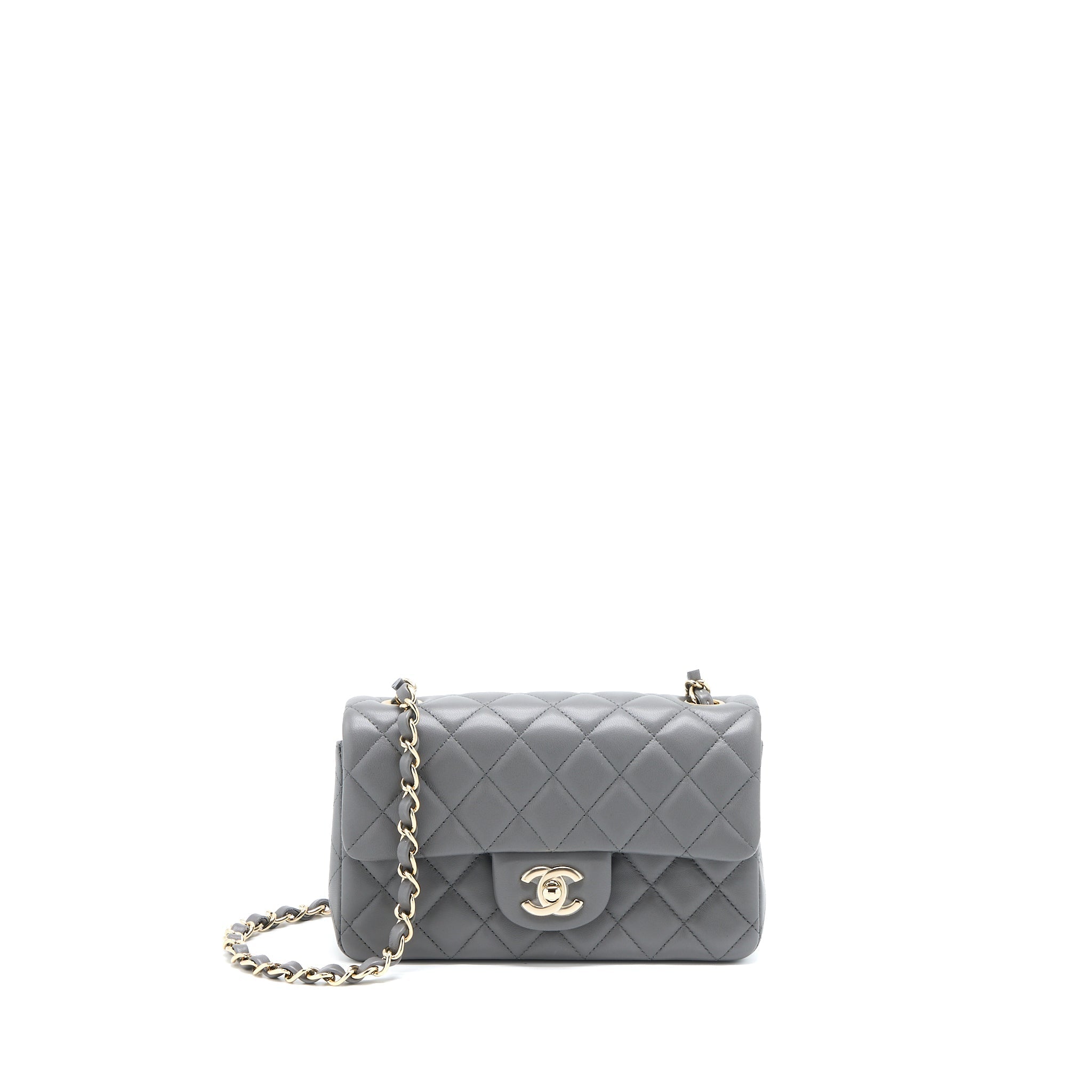 Chanel 22A Mini Rectangular Lambskin Grey L(Microchip)