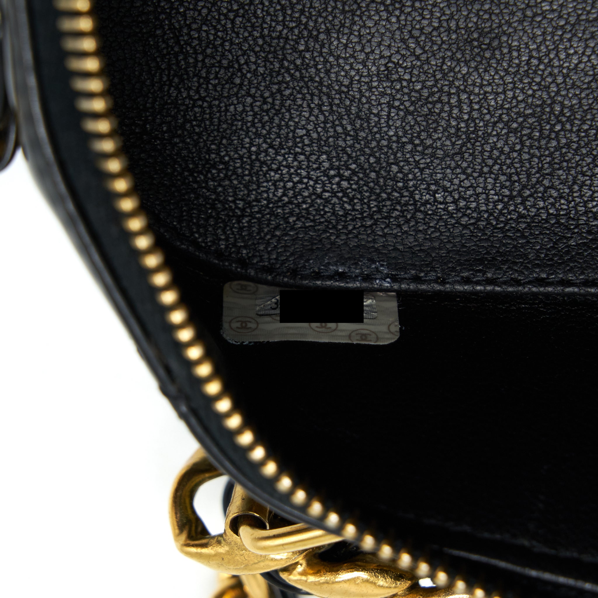 Chanel Vintage Top Handle Vanity Case Patent Black