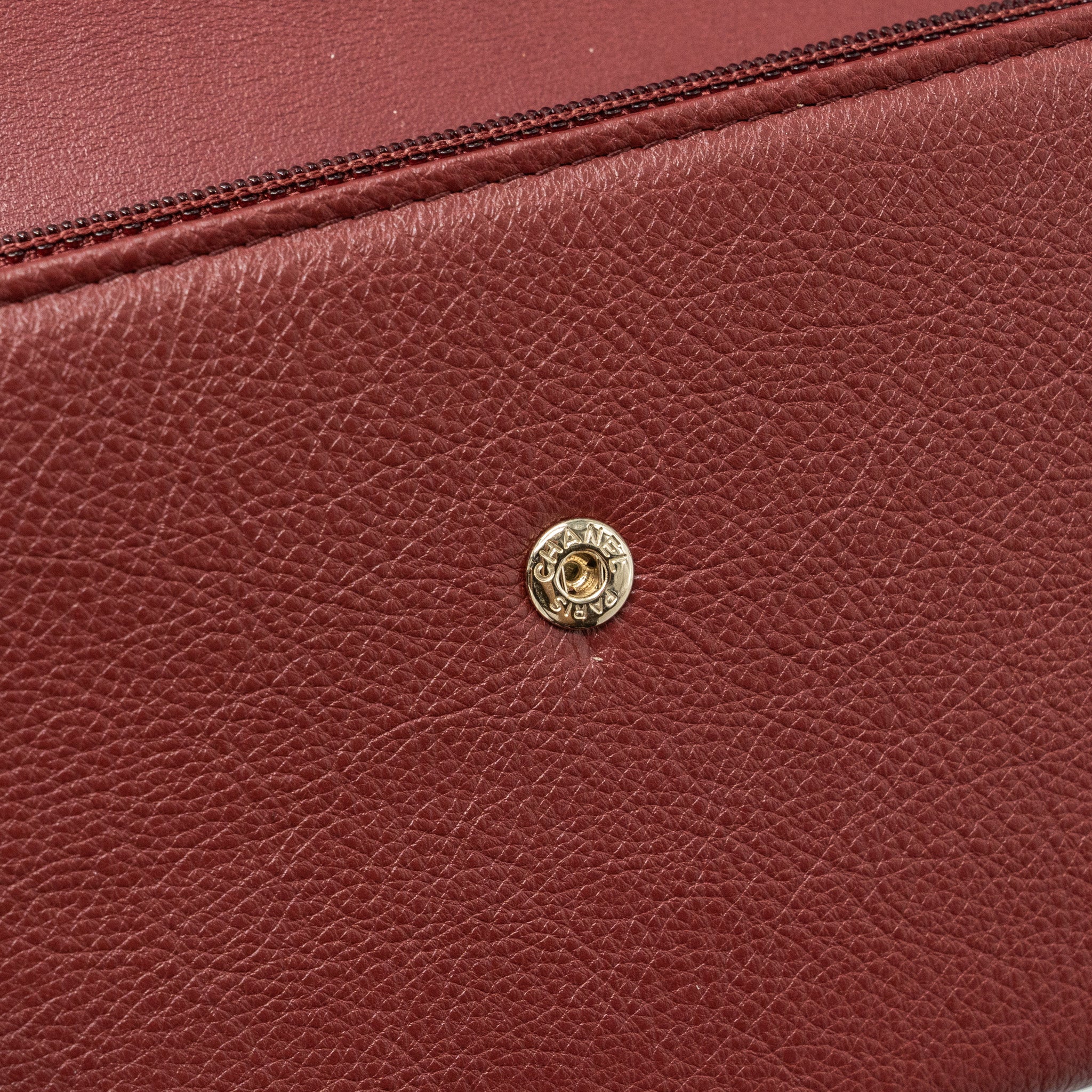Chanel Flap Long Wallet Calfskin Red