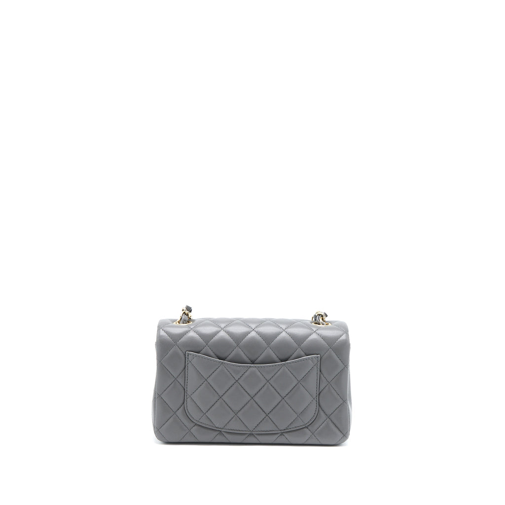 Chanel 22A Mini Rectangular Lambskin Grey L(Microchip)