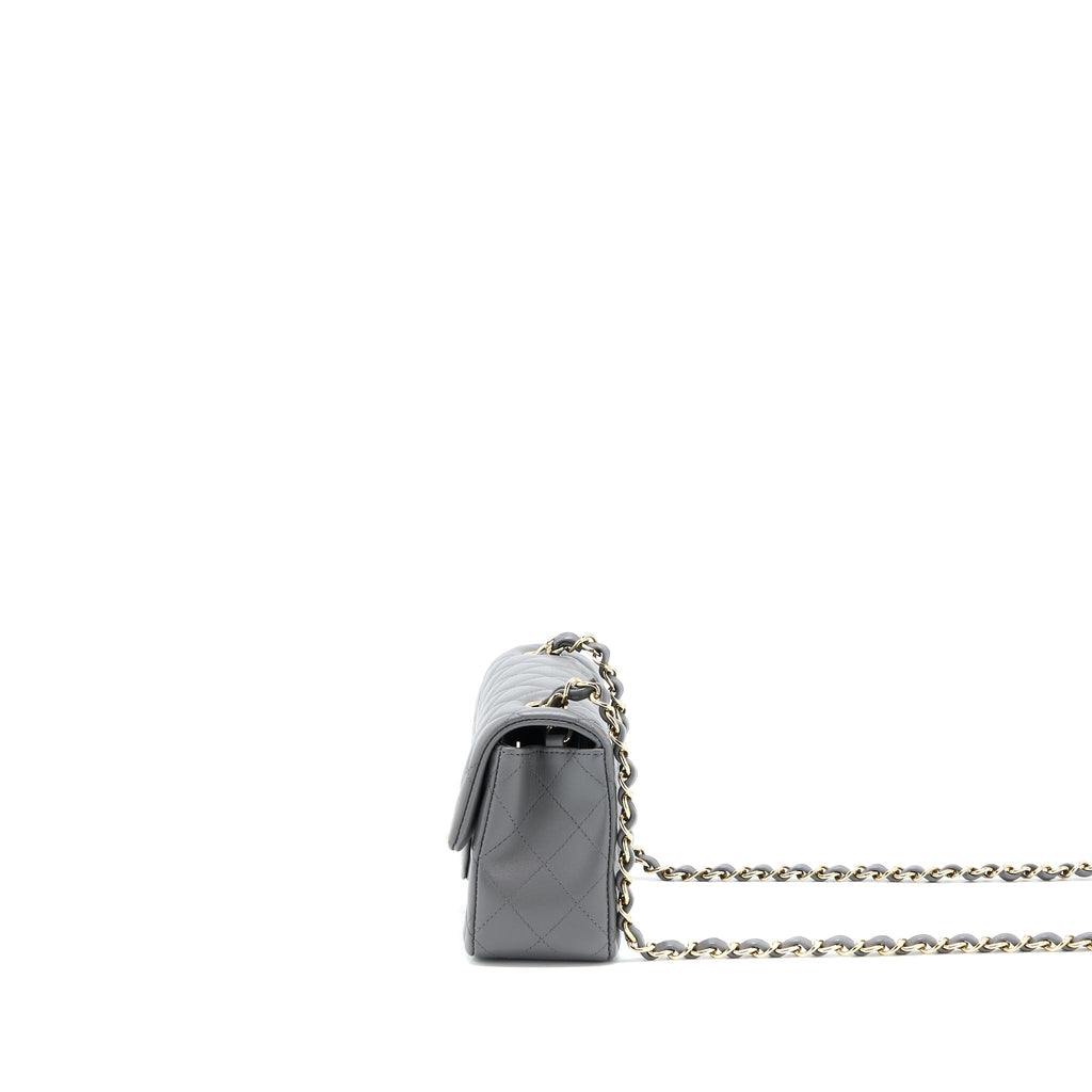 Chanel 22A Mini Rectangular Lambskin Grey L(Microchip)