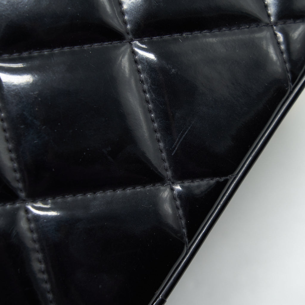 Chanel Vintage Top Handle Vanity Case Patent Black