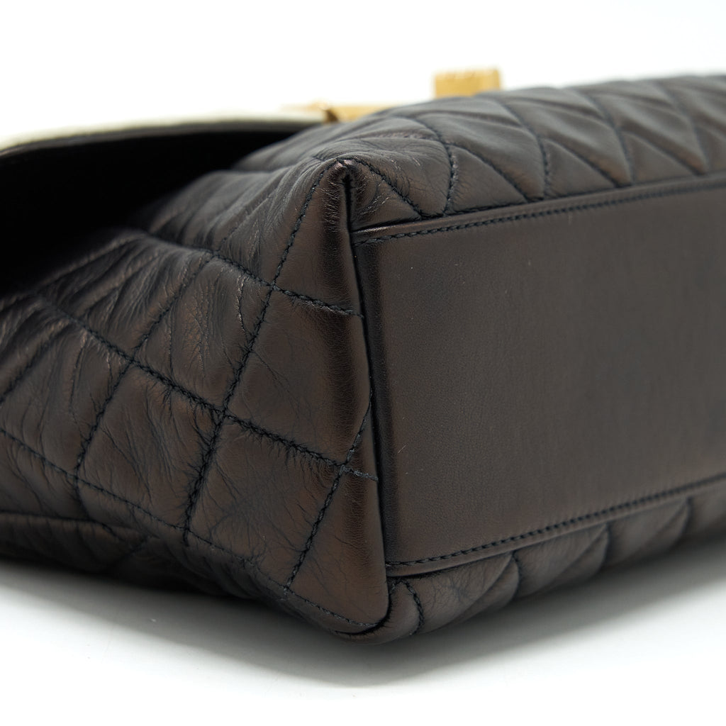 Chanel Vintage Single Flap Bag Lambskin Dark Brown