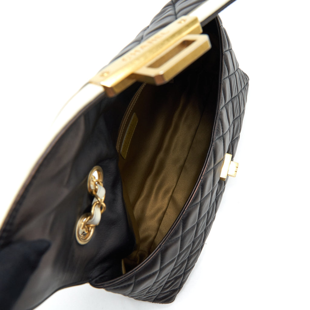 Chanel Vintage Single Flap Bag Lambskin Dark Brown