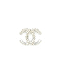 Chanel Metal And Strass Brooch Silver Tone