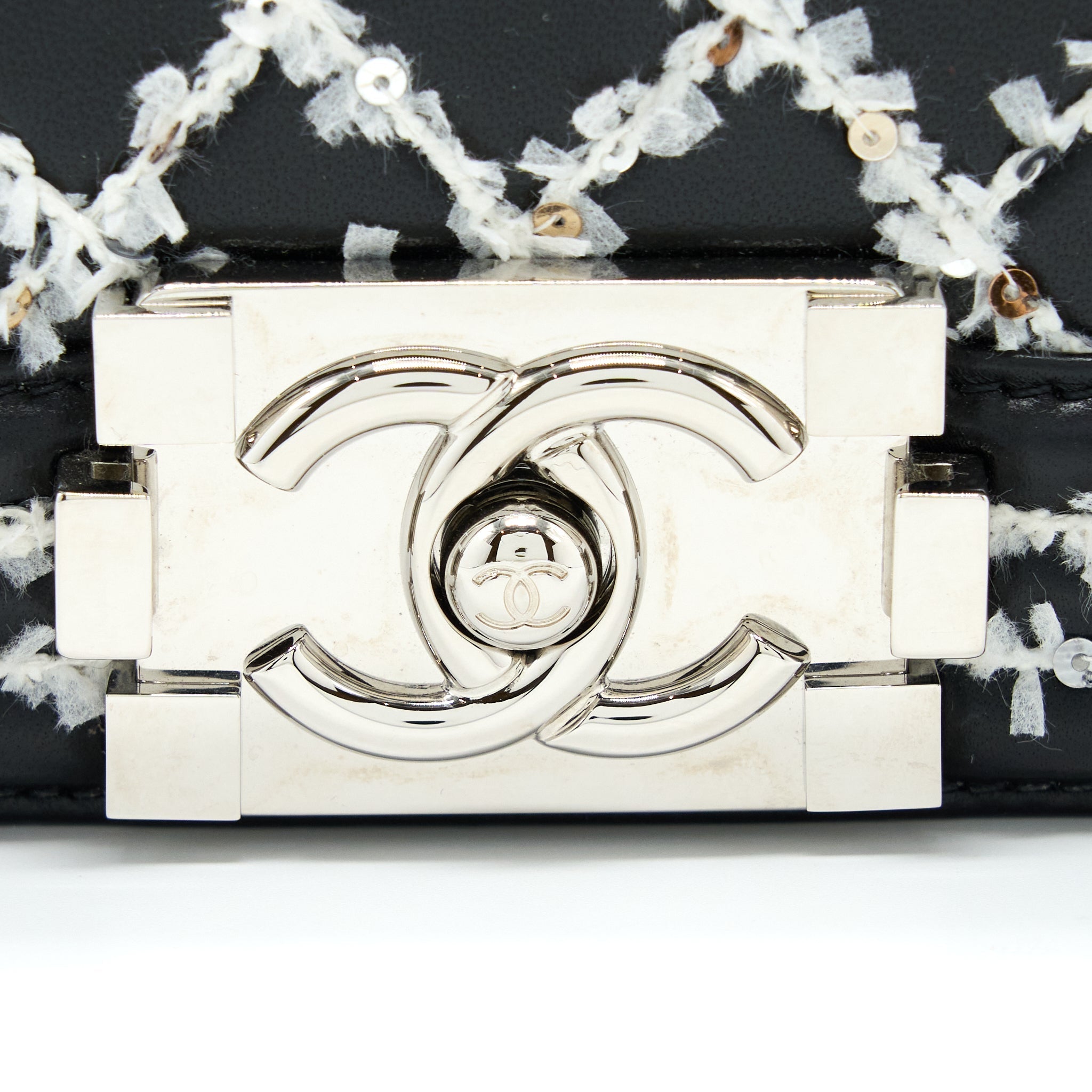 Chanel Medium Boy Bag Limited Lambskin Black/White