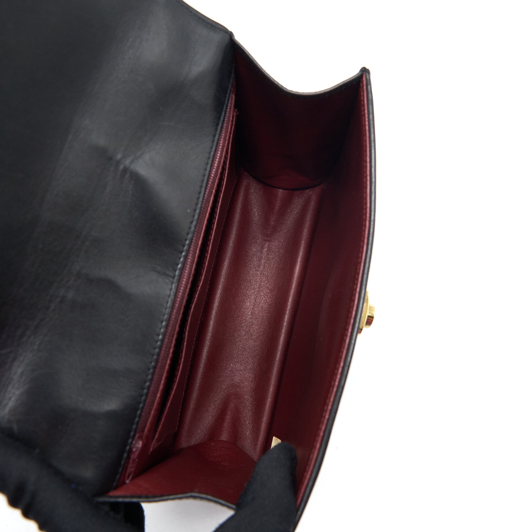 Chanel Vintage Kelly Flap Bag With Long Strap Black 24k