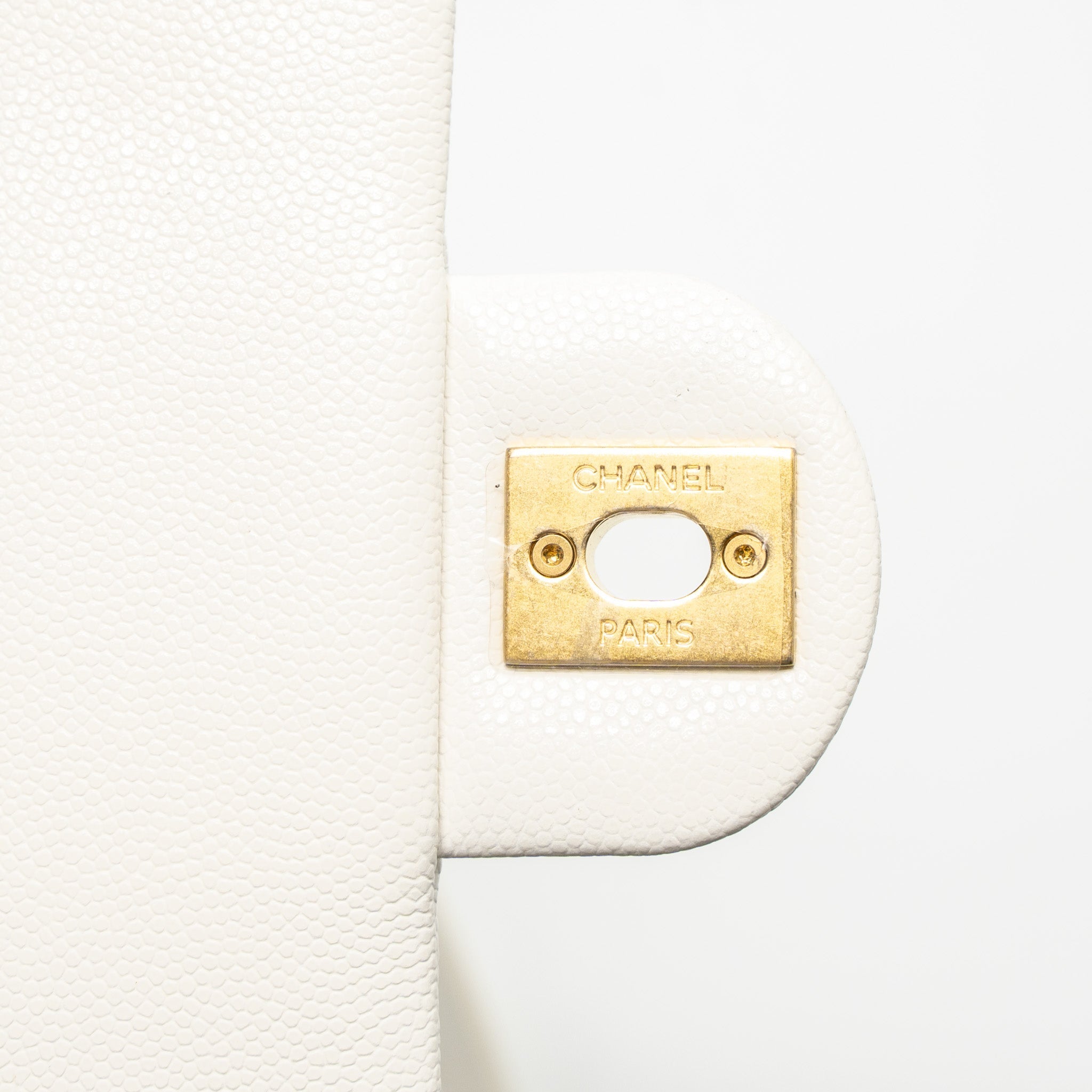 Chanel 22A Small Flap Bag Button on Chain Caviar White Brushed  (Microchip)