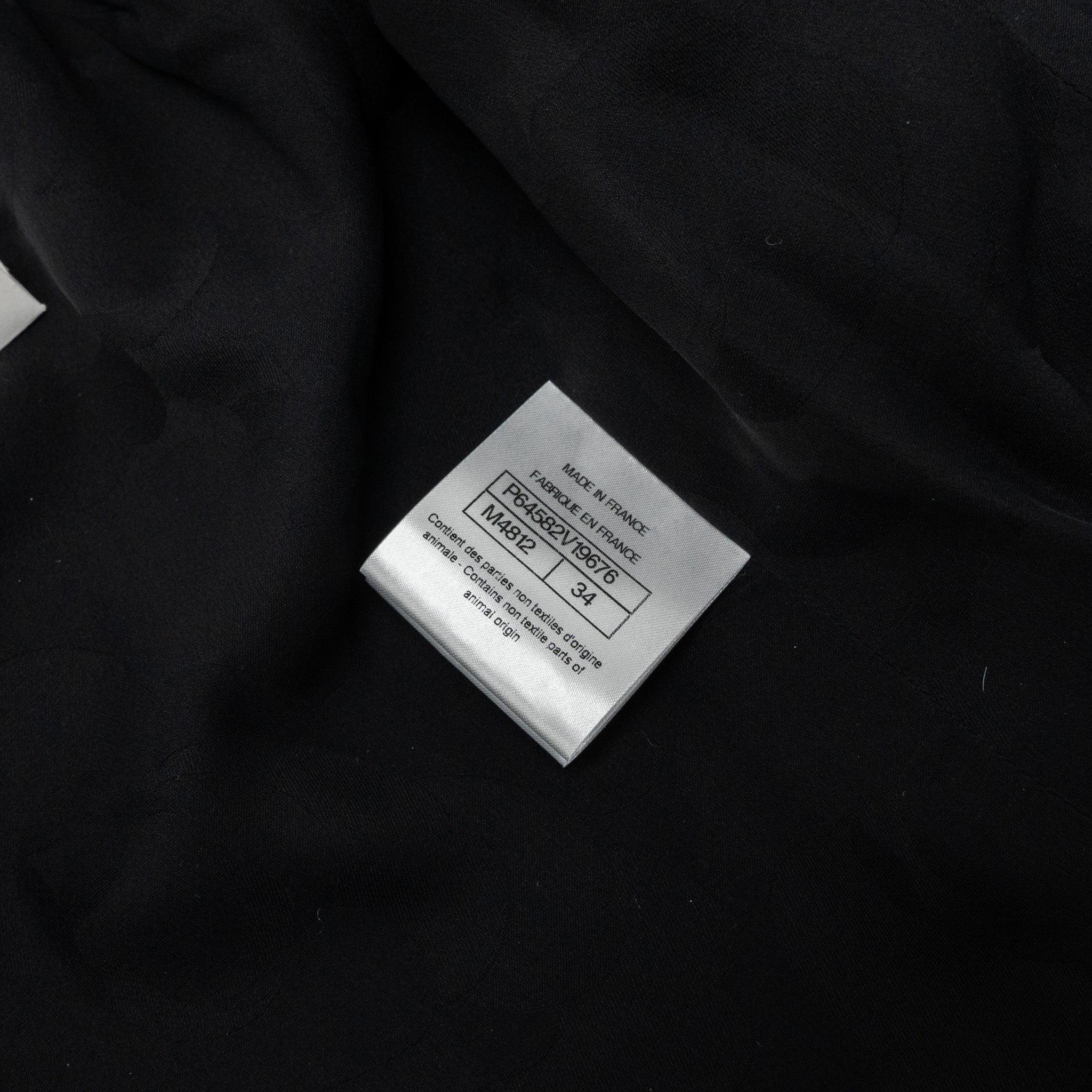 Chanel Size 34 20A Tweed Jacket Wool/Polyamide White/Black