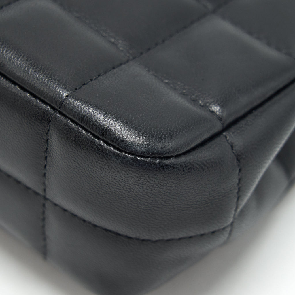 Chanel Camellia Mini Flap shoulder Bag Lambskin black