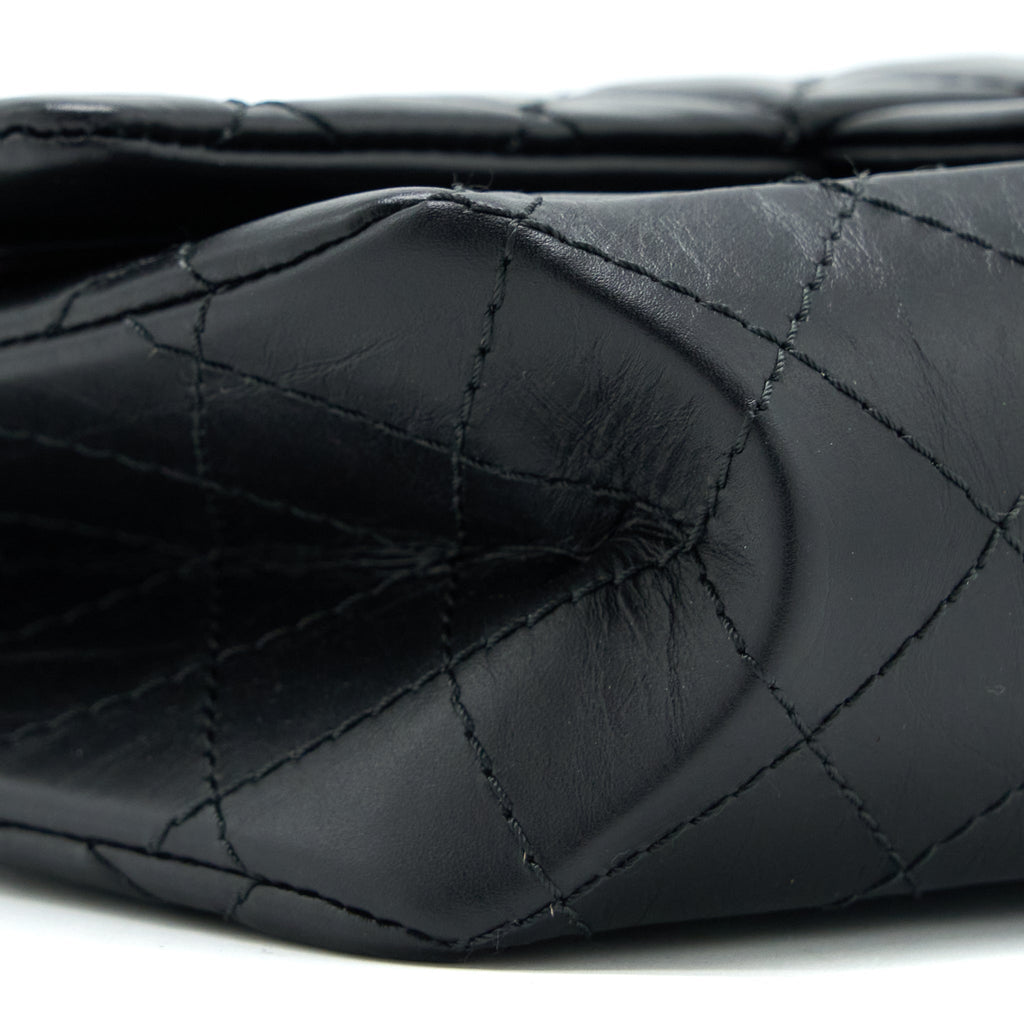 Chanel Small 2.55 225 Reissue Flap Bag Aged Calfskin Black Brushed