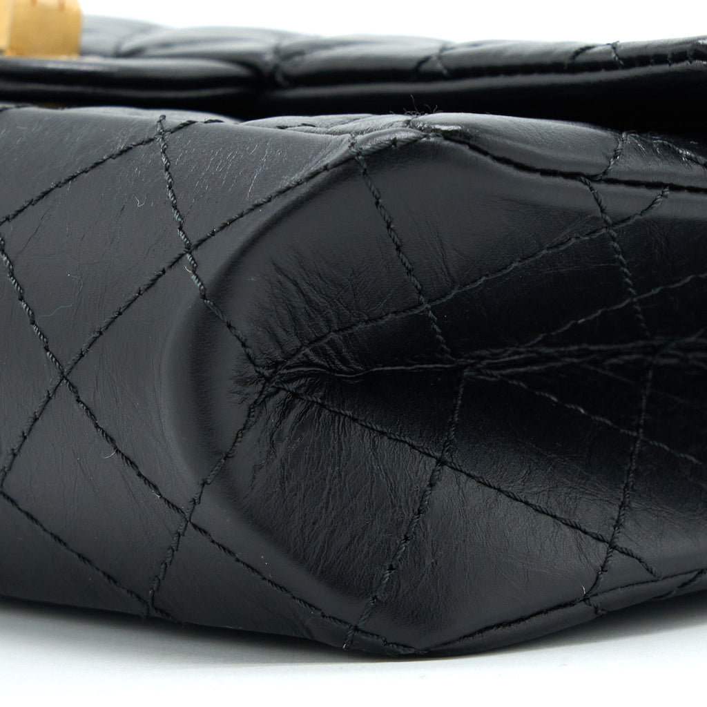 Chanel Small 2.55 225 Reissue Flap Bag Aged Calfskin Black Brushed