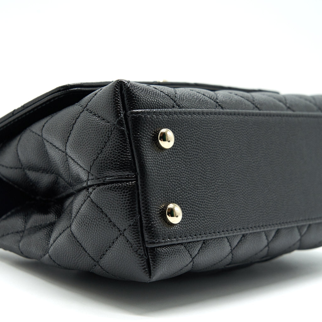 Chanel 21K Small Coco Handle 24cm Caviar Black L