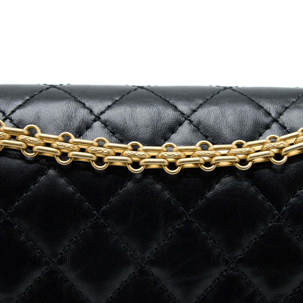 Chanel Small 2.55 225 Reissue Flap Bag Aged Calfskin Black Brushed