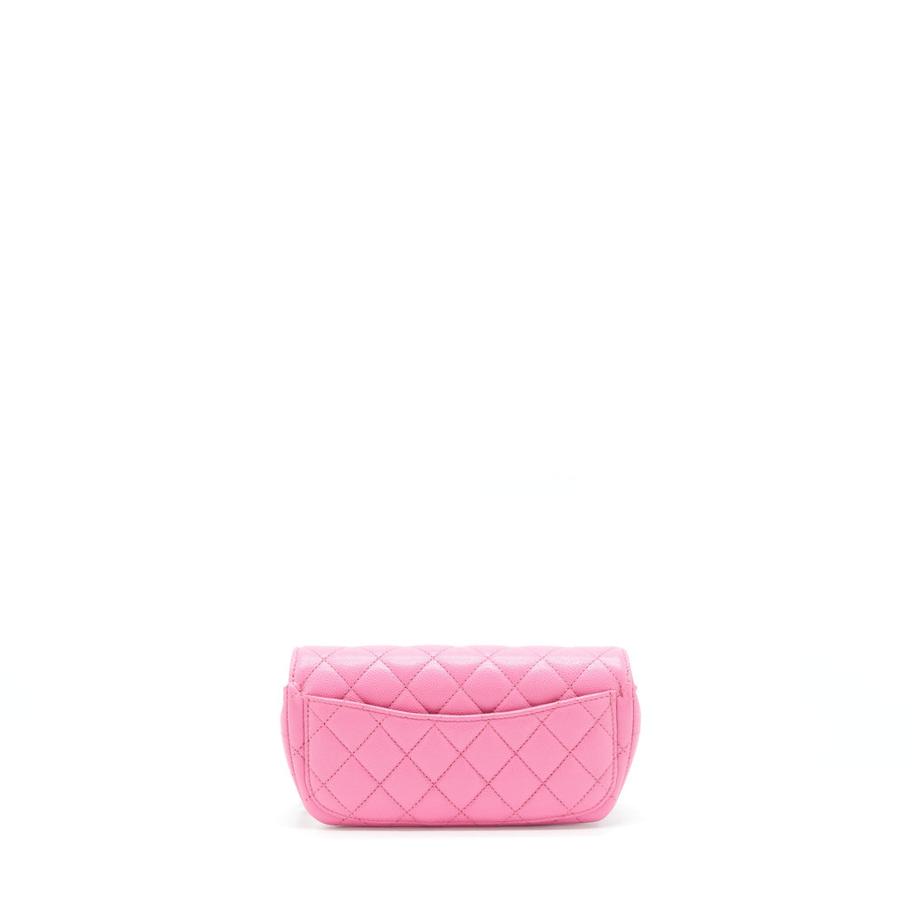 Chanel Glasses Case Flap Bag With Chain Caviar Pink L