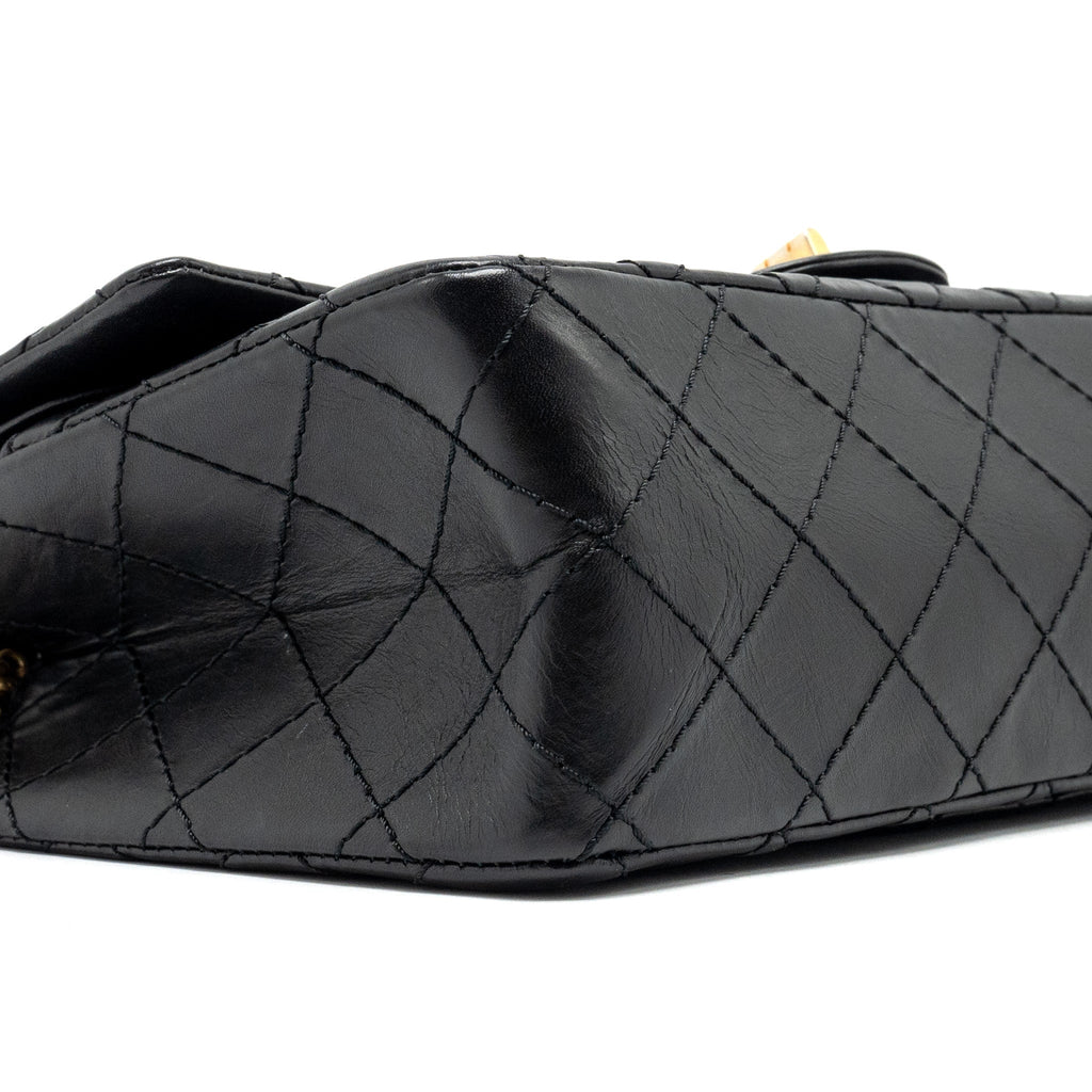 Chanel Small 2.55 reissue double flap bag aged calfskin black