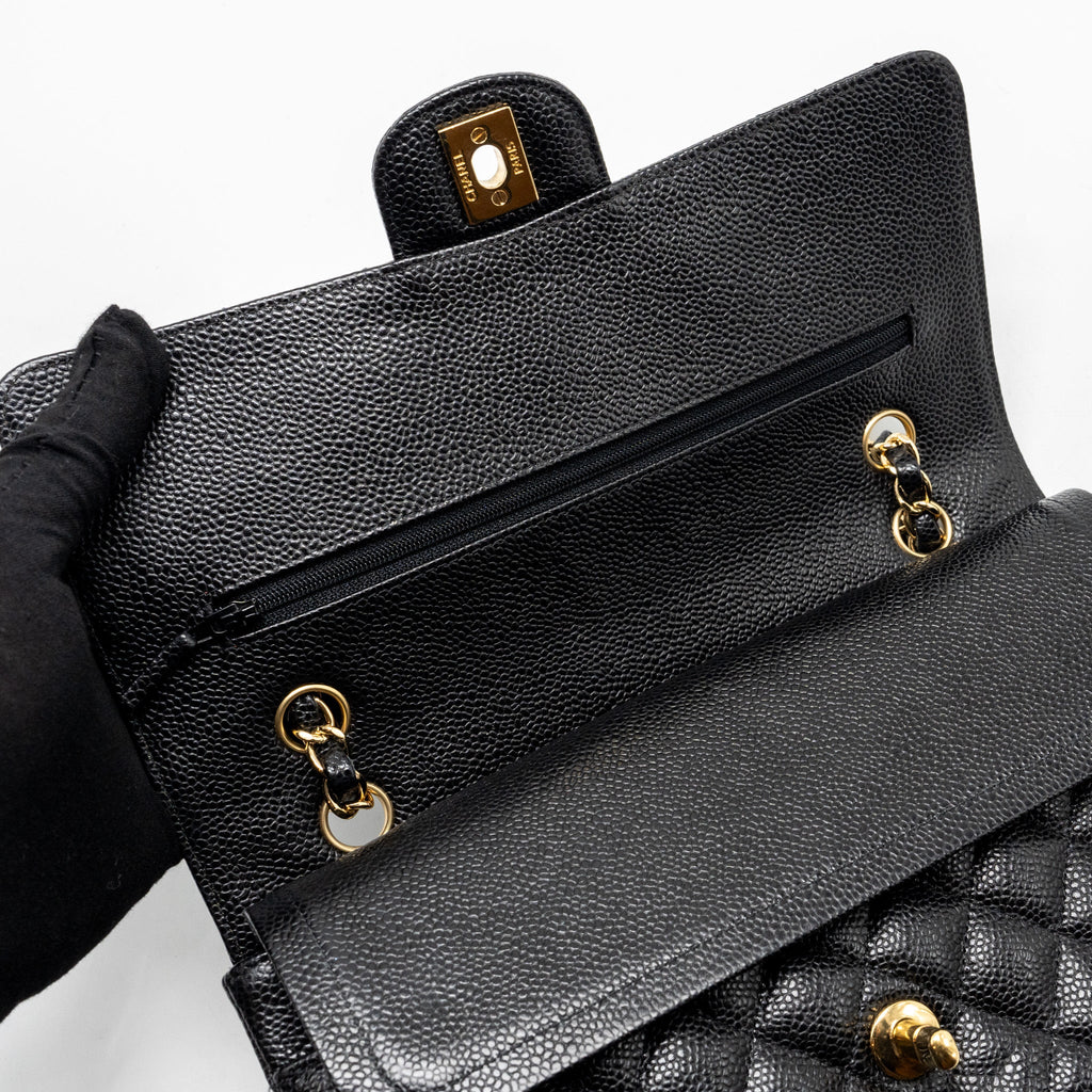 Chanel Medium Classic double flap bag caviar black