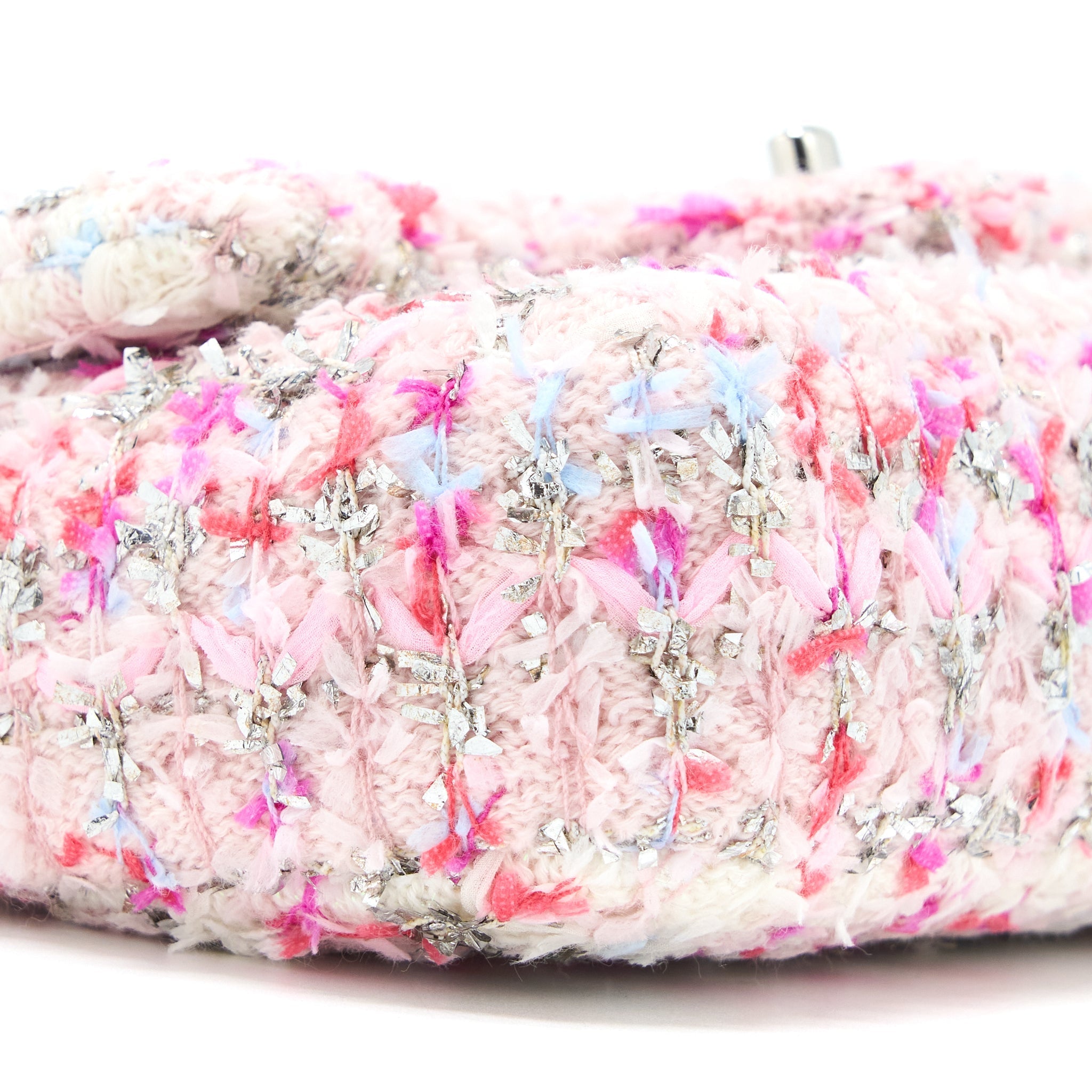 Chanel Seasonal Mini Rectangular Flap Bag Tweed Pink/Multicolour
