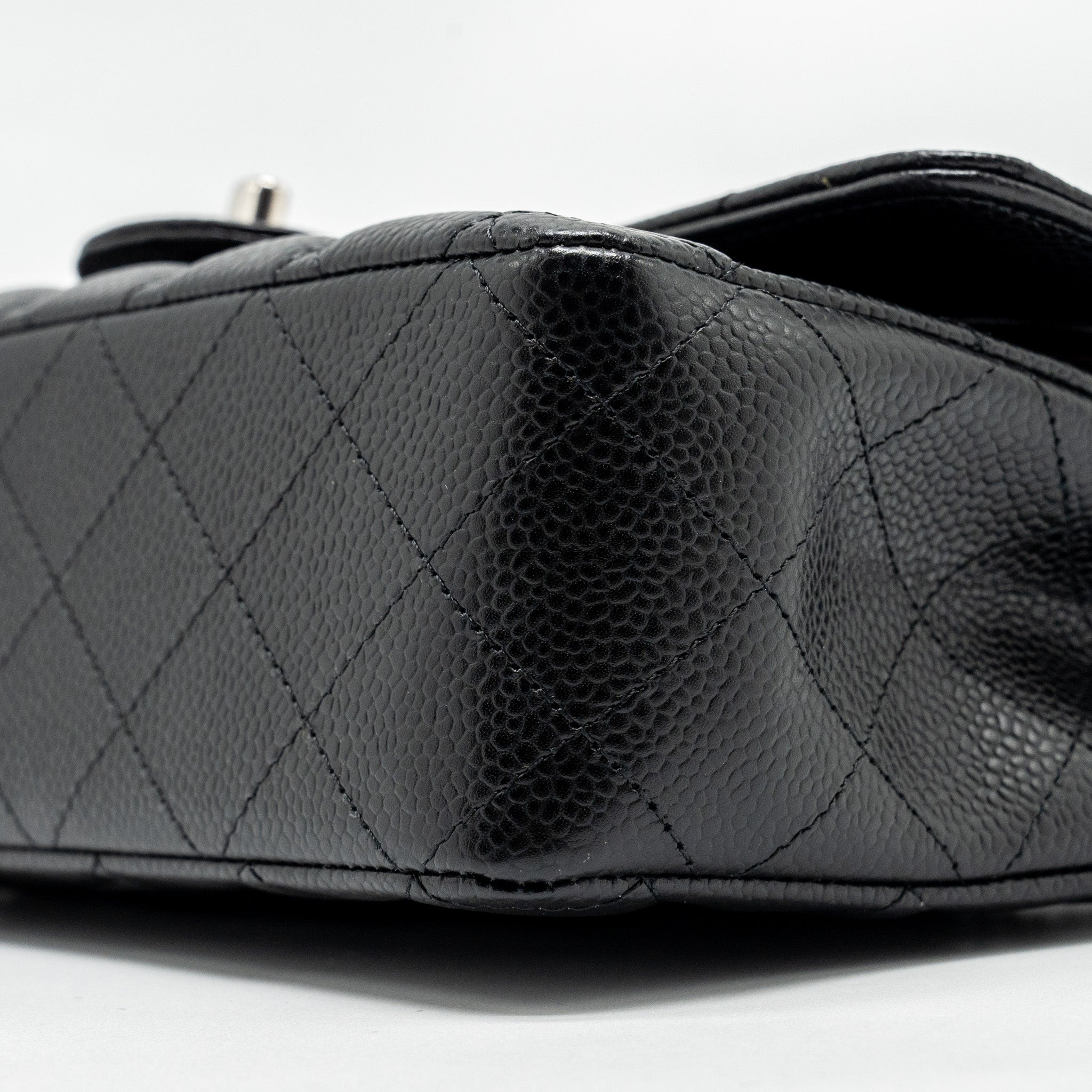Chanel medium classic double flap bag Caviar Black