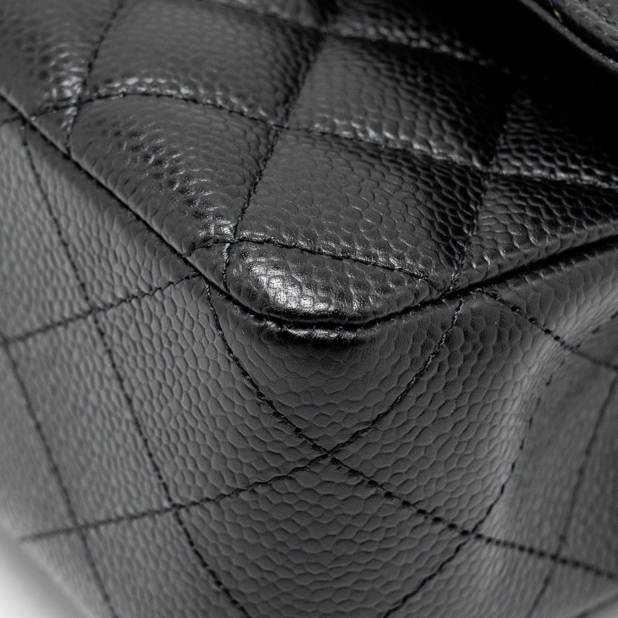 Chanel medium classic double flap bag Caviar Black