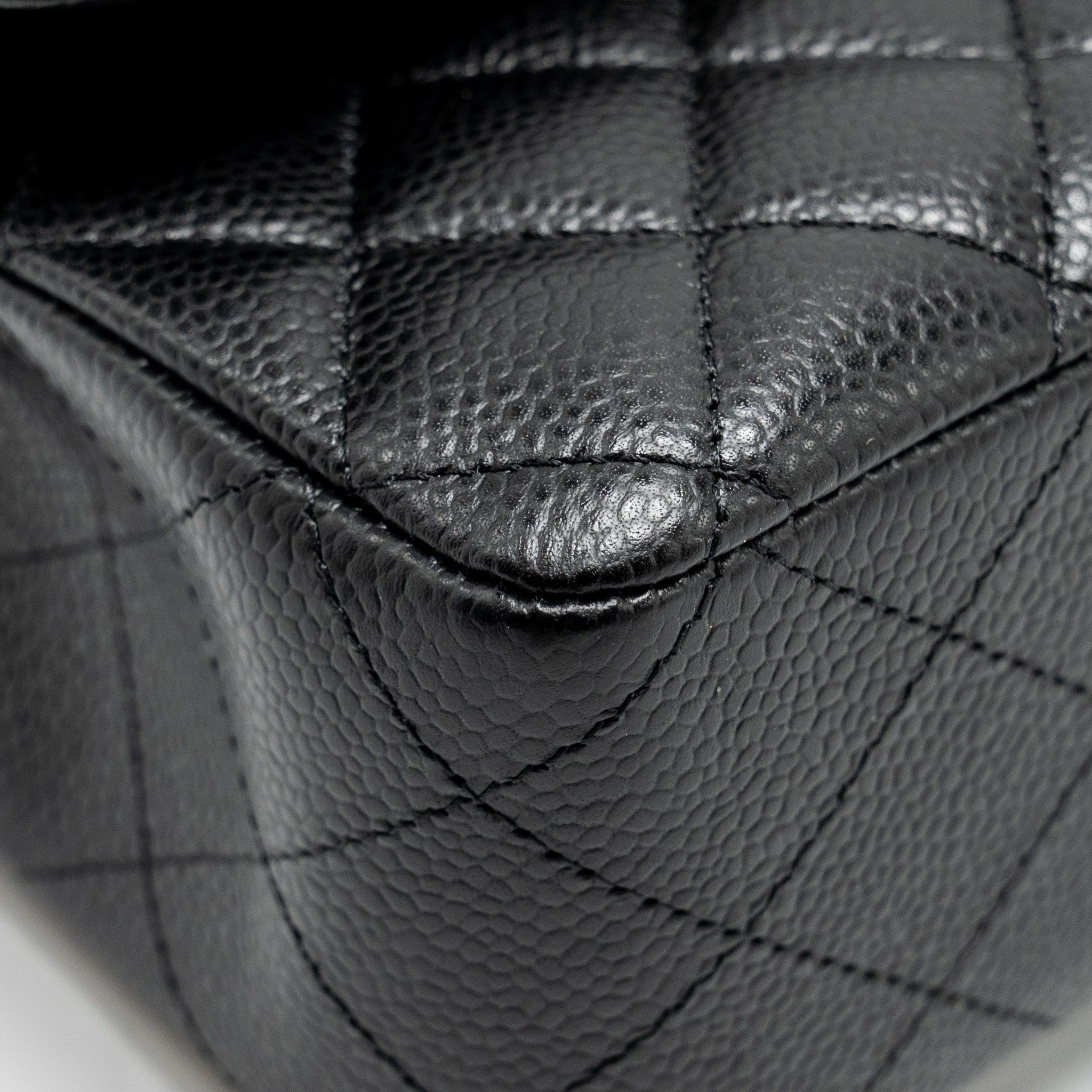 Chanel medium classic double flap bag Caviar Black