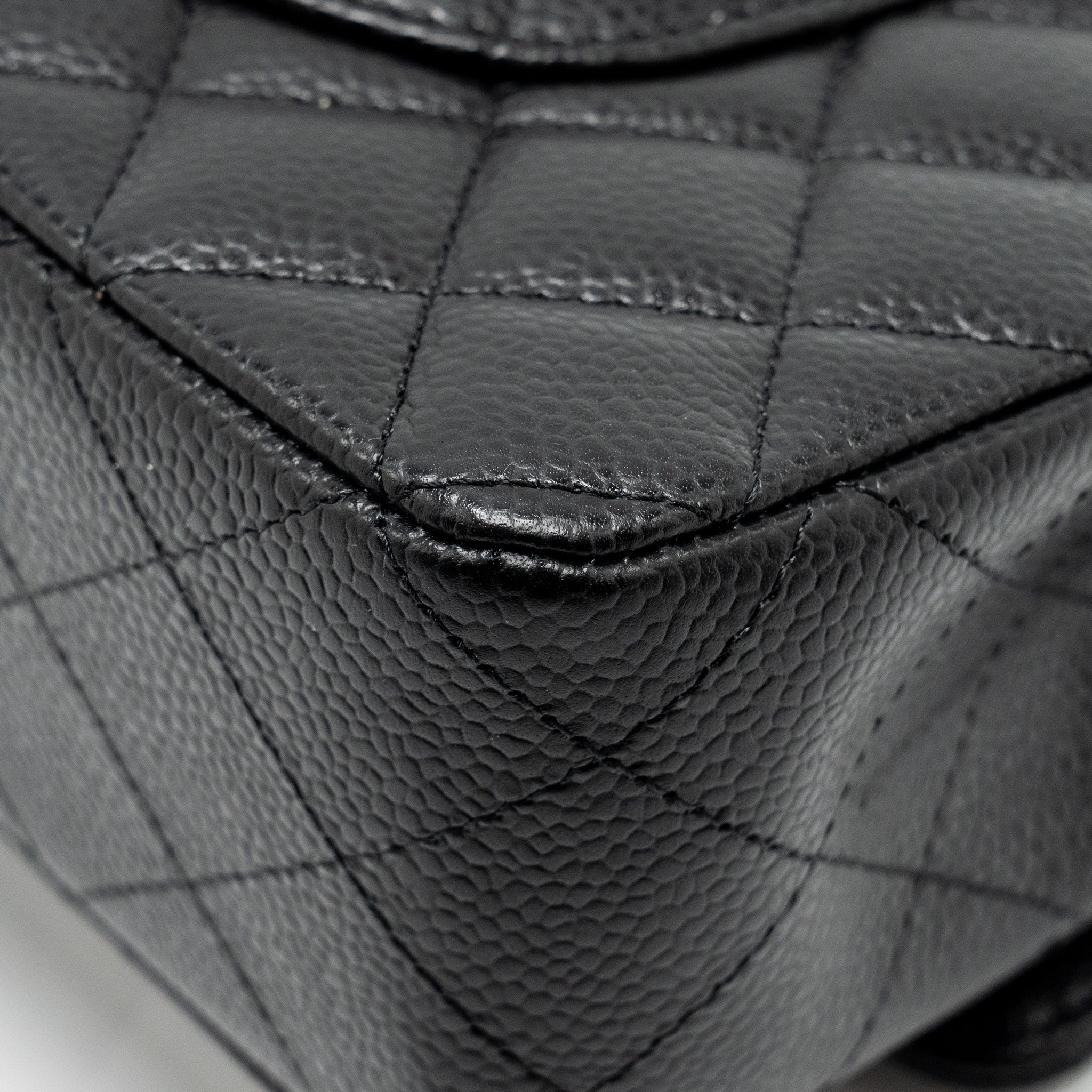 Chanel medium classic double flap bag Caviar Black