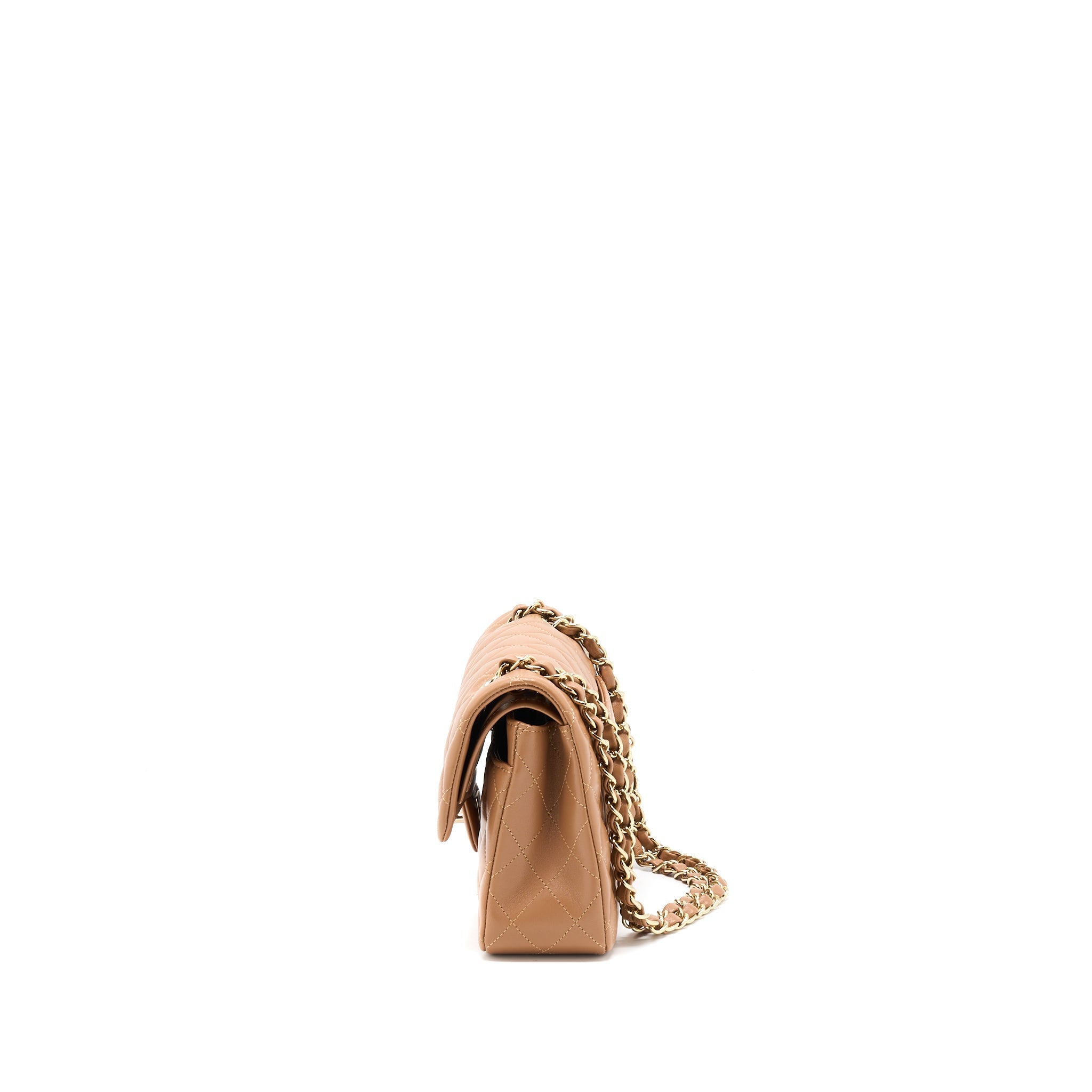 Chanel 22S Small Classic Flap Bag Lambskin Caramel L