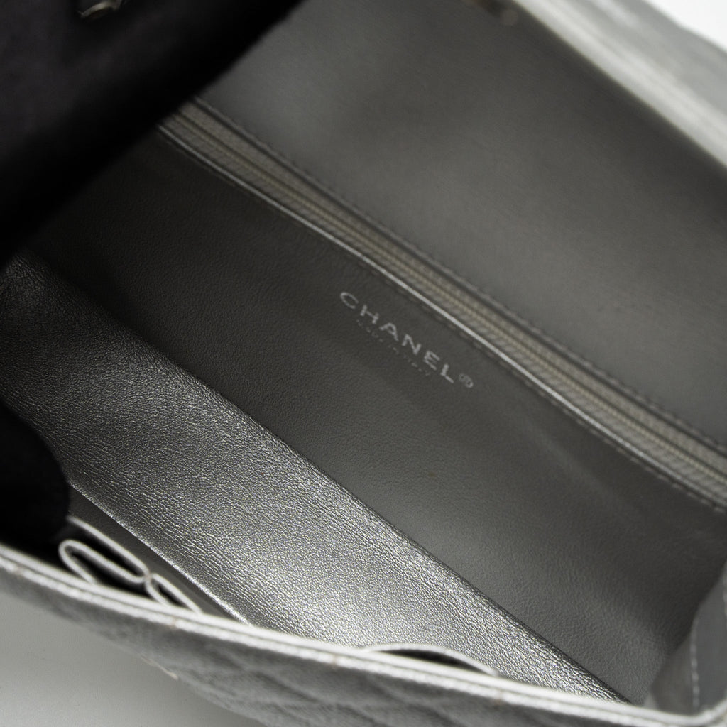 Chanel Filigree Flap Bag Caviar Silver