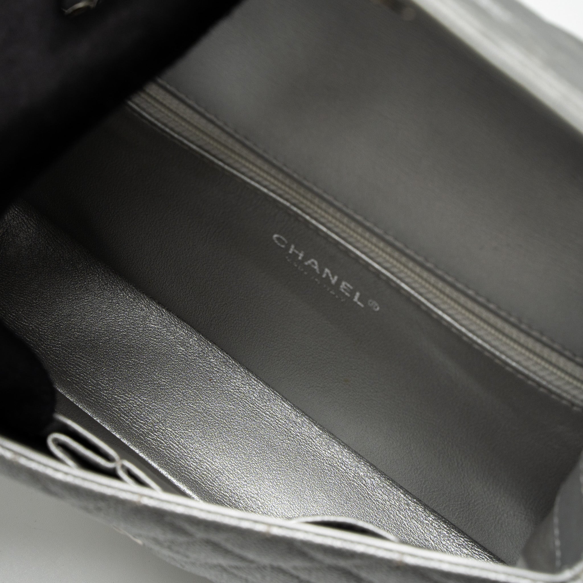 Chanel Filigree Flap Bag Caviar Silver